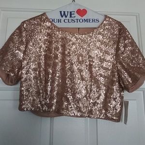 Rose gold sequins top